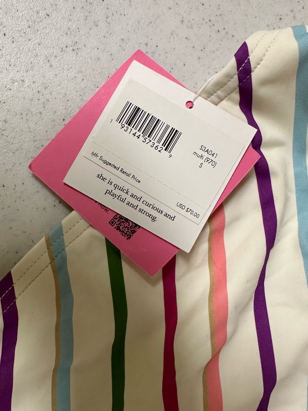 Kate Spade Multi Striped Bikini Top and Bottom NWT - Picture 10 of 12